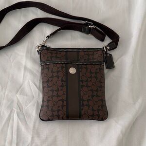 Signature Brown and Black Crossbody Bag